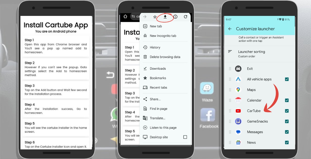 How to Install CarTube Android App