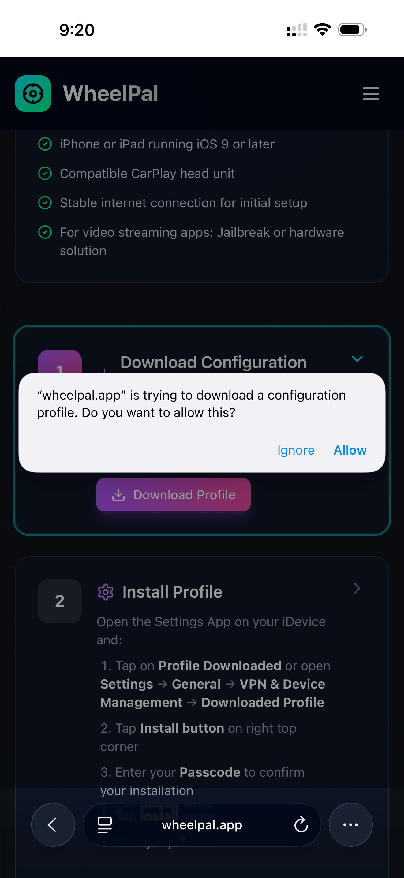 download-wheelpal-configuration-profile