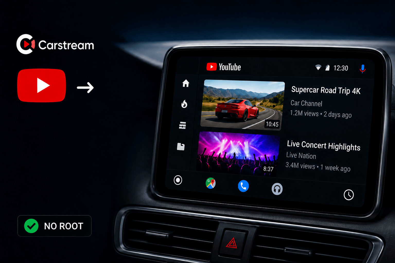 Carstream | Watch YouTube on Android Auto Without Root?